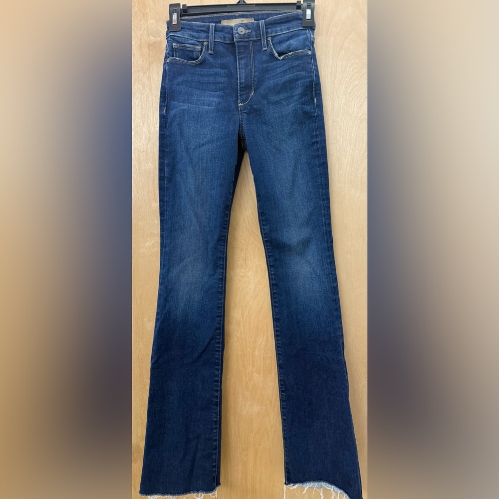 Joe's Jeans High Rise Boot Cut Dark Wash Raw Hem Denim Size 24 - Picture 6 of 14